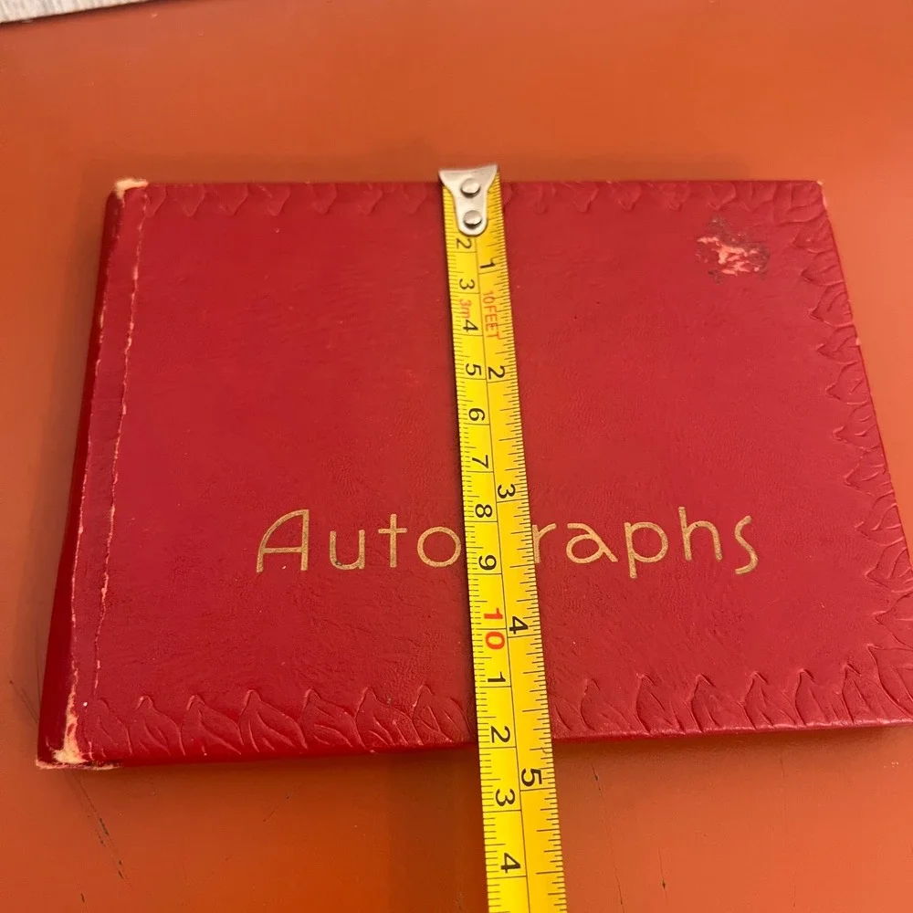 Vintage Red Autograph Book Schoolday Memories Unused Mid Century School Keepsake